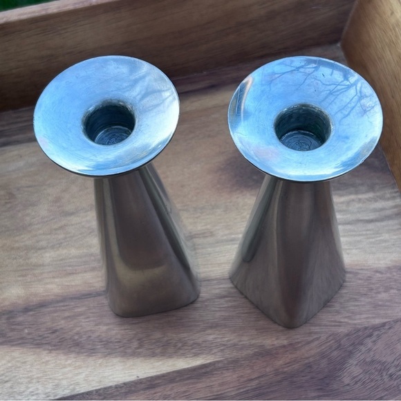 Vintage Mid Century BRODRENE MYLIUS B M Norway Pewter Candlesticks CANDLE HOLDER - Picture 2 of 9